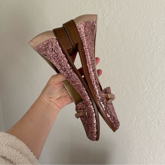 Kate Spade Pink Glitter Cora Slip On Loafers - Picture 6 of 11